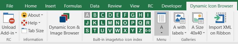 Dynamic Icon & Image Ribbon Browser Add-in